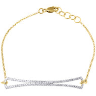 Diamond Fashion Designer Bracelet 10K Yellow Gold Single Strand Rolo Link 1/3 Ct