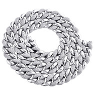 Diamond Miami Cuban Choker 3.45ct.-5.75ct. Chain 925 Silver 12mm Necklace 18-30"