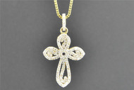 Diamond Cross Pendant 10K Yellow Gold 0.31 CT. Swivel Design Charm