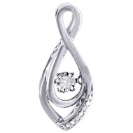 Diamond Infinity Loop Design Pendant 10k White Gold Solitaire Charm