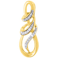Infinity Loop Design Diamond Pendant Yellow Gold Charm 0.10 CT.
