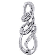 .925 Sterling Silver Diamond Ladies Oval Mom Pendant w/ 18 Chain - 0.12 Ct