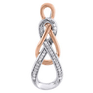 Diamond Double Infinity Charm Necklace 10K Two Tone Gold Pendant .10 CT.