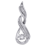 10K White Gold Dancing Diamond Braided Pendant Necklace 0.16 CT.