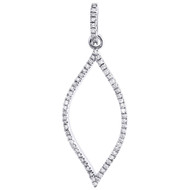 10K White Gold Diamond Petal Pendant Ladies Dangle Charm 0.20 CT.
