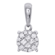 14K White Gold Quad Princess Diamond Soleil Ladies Pendant 0.17 CT.