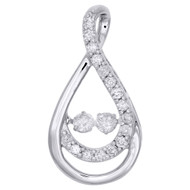 10K White Gold Two Stone Dancing Diamond Infinity Pendant  0.50 CT.