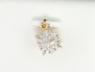Ladies 14K Yellow Gold Princess Halo Diamond Pendant Charm For Necklace 0.25 Ct.