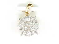 Diamond Princess Cut Pendant Ladies 14K Yellow Gold Round Circle Charm 0.50 Tcw.