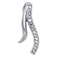 Diamond Swirl Journey Pendant 10K White Gold Round Cut Charm 0.05 CT.