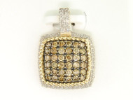 Ladies 10K Yellow Gold Brown Champagne Diamond Pendant Charm For Necklace .82 Ct