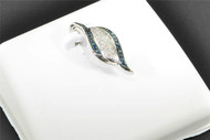 Blue Diamond Designer Slide Pendant 10K White Gold 0.12 CT. Charm
