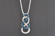 Blue Diamond Double Infinity Pendant 10K White Gold 0.27 CT.
