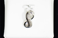 Black Diamond Infinity Pendant 10K White Gold .11 CT. Charm
