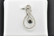 Black Diamond Infinity Pendant .925 Sterling Silver 0.19 CT Charm with Chain