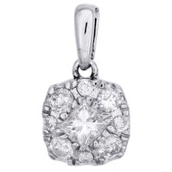 Diamond Round Pendant 14K White Gold Princess & Round Cut 0.50 CT.