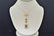Brown Diamond Square Designer Pendant 14K Yellow Gold 1/2 CT Charm