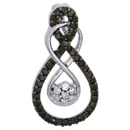 Black Diamond Double Infinity Pendant 10K White Gold 0.25 CT.