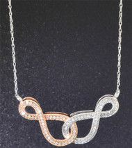 Diamond Double Infinity Pendant 10K White Gold 0.20 CT. Charm