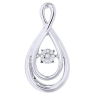 Diamond Infinity Pendant Charm 10K White Gold Necklace 0.05 CT.