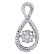 10K White Gold Dancing Diamond Infinity Pendant Ladies Necklace 0.17 CT.