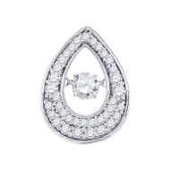 Dancing Diamond Teardrop Slide Pendant Ladies 10K White Gold 1/2 CT.