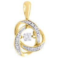 10K Yellow Gold Dancing Diamond Interlocking Whirlwind Pendant 0.15 CT.