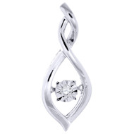 Round Diamond Infinity Pendant Charm 10K White Gold Necklace 0.03 CT.