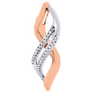 Diamond Infinity Design Pendant 10K Two Tone Gold Charm 0.12 Ct.