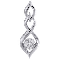 Infinity Double Loop Design Diamond Pendant White Gold Charm .10 CT.