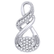 Diamond Infinity Slide Pendant 10K White Gold Fashion Round Cut Charm 0.08 Ct.