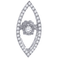 Dancing Diamond Marquise Design Slide Pendant 10K White Gold 0.22 CT.
