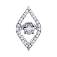 Dancing Diamond Solitaire Slide Pendant Fashion White Gold 0.24 CT.