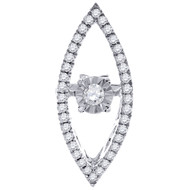 Dancing Diamond Marquise Shape Slide Pendant 10K White Gold 0.27 CT.