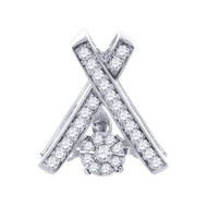 Dancing Diamond Slide Pendant Round Fashion Ladies White Gold 0.15 CT.