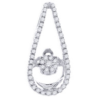 Dancing Diamond Solitaire Pendant Ladies White Gold Round Cut Charm 0.25 Ct.