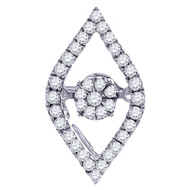 Diamond Dancing Slide Pendant Fashion Ladies Round White Gold 0.23 CT.