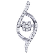 Dancing Diamond Slide Pendant Round Fashion Ladies White Gold 0.17 CT.