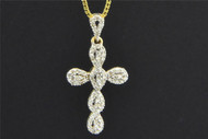 Diamond Cross Pendant 10K Yellow Gold 0.27 CT. Infinity Design Charm