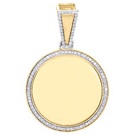 10K Yellow Gold Reversible Diamond Memory Picture Frame 1.75" Pendant 1/2 CT.