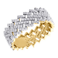 10K Yellow Gold Round Diamond Eternity Band 9mm Prong Set Statement Ring 1.62 CT