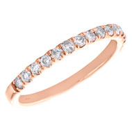 14k Rose Gold Round Diamond Wedding Band Stackable Anniversary Ring 0.40 CT.