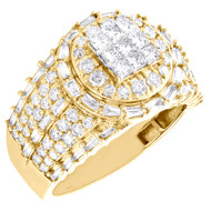 10K Yellow Gold Baguette & Princess Diamond Statement 15mm Pinky Ring 2.55 CT.