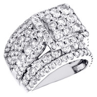 10K White Gold Diamond Engagement Ring Cathedral Shank Square Halo Center 5 Ct.