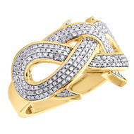 10K Yellow Gold Round Diamond Infinity Spike Thorn Band 17mm Pinky Ring 0.52 CT.