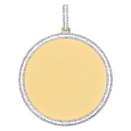 10K Yellow Gold Baguette Diamond Memory Picture Frame Pendant 3.15" Charm 2.8 CT