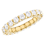 14K Yellow Gold Diamond Eternity Wedding Band Vintage Style Women's Ring 2.66 CT