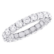 14K White Gold Diamond Eternity Wedding Band Vintage Style Women's Ring 2.70 CT