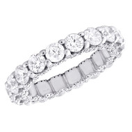14K White Gold Diamond Eternity Wedding Band Vintage Style Women's Ring 3.65 CT