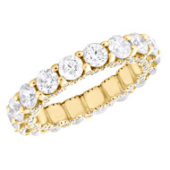 14K Yellow Gold Diamond Eternity Wedding Band Vintage Style Women's Ring 3.84 CT